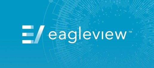 Logo EagleView sur fond bleu